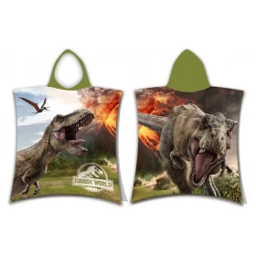 Ręcznik bawełniany ponczo z kapturem 50x115 Jurassic 