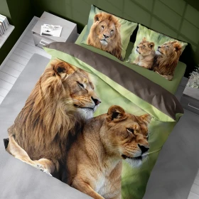 Pościel Zwierzęta Lwy 220x200 cm. Bawełna 100%  DTX-3728
