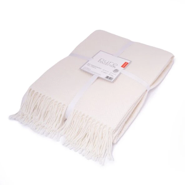 Koc Żakardowy Z Frędzlami 150x200 cm. Ecru 126JB Koc Żakardowy Z Frędzlami 150x200 cm. Ecru 126JB