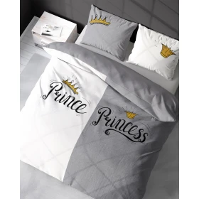 Pościel Holland  160x200 cm. 100 % Bawełna Biało Szara 4110