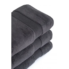 Komplet 3- Ręczników Bawełnianych 50x90 cm. 600gsm Ciemny Szary RCC-10
