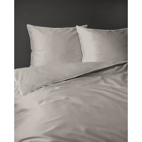 Luskusowa Pościel Jednokolorowa Z Lamówką Makosatyna 180x200 cm. Beżowa