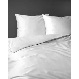 Luskusowa Pościel Jednokolorowa Z Lamówką Makosatyna 220x200 cm. Biała