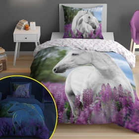 Pościel Dziecięca Świecąca W Ciemności Koń 140 x 200 cm. DETEX-176