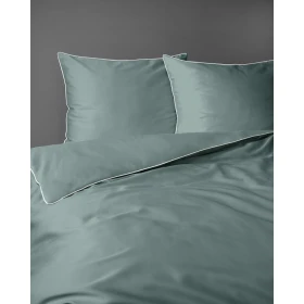 Luskusowa Pościel Jednokolorowa Z Lamówką Makosatyna 160x200 cm. Miętowa