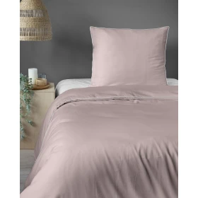 Luskusowa Pościel Jednokolorowa Z Lamówką Makosatyna 140x200 cm. Pudrowy Róż