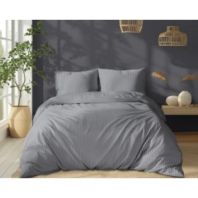 Luksusowy Komplet Pościeli Z Adamaszku Satyna Bawełniana 220x200 cm. Szary