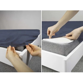 Prześcieradło Z Mikrowłókna Z Gumką 180x200 cm. + 25 cm. Niebieskie