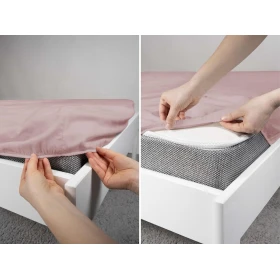 Prześcieradło Z Mikrowłókna Z Gumką 140x200 cm. + 25 cm. Różowe