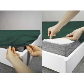 Prześcieradło Z Mikrowłókna Z Gumką 220x200 cm. + 25 cm. Butelkowa Zieleń