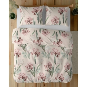 Pościel Bawełna Satynowa 220x200 cm. Różowa Kwiaty 5089-A