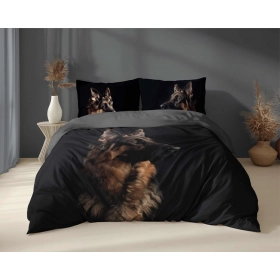Pościel Zwierzęta 220x200 cm. Bawełna 100%  Czarna Owczarek Niemiecki 5294-A