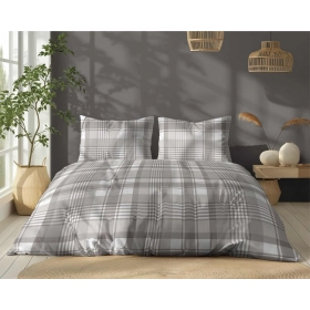 Komplet Pościeli Bawełnianej 220x200 BAWEŁNA 100 %  Popielata Krata 5246-B