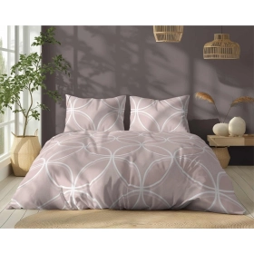 Komplet Pościeli Bawełnianej 220x200 BAWEŁNA 100 % Pudrowy Róż Kółka 5247-B