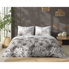 Komplet Pościeli Bawełnianej 160x200 BAWEŁNA 100 % Biała Kwiaty 5249-A