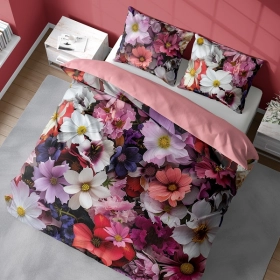 Pościel 3D Satynowa Z Mikrowłókna 160x200 cm. Kolorowe Kwiaty 5330