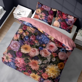 Pościel 3D Satynowa Z Mikrowłókna 160x200 cm. Kolorowe Kwiaty 5332