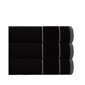 Komplet 3- Ręczników Bawełnianych 70x140 cm. 470 gsm Czarny Teo-02