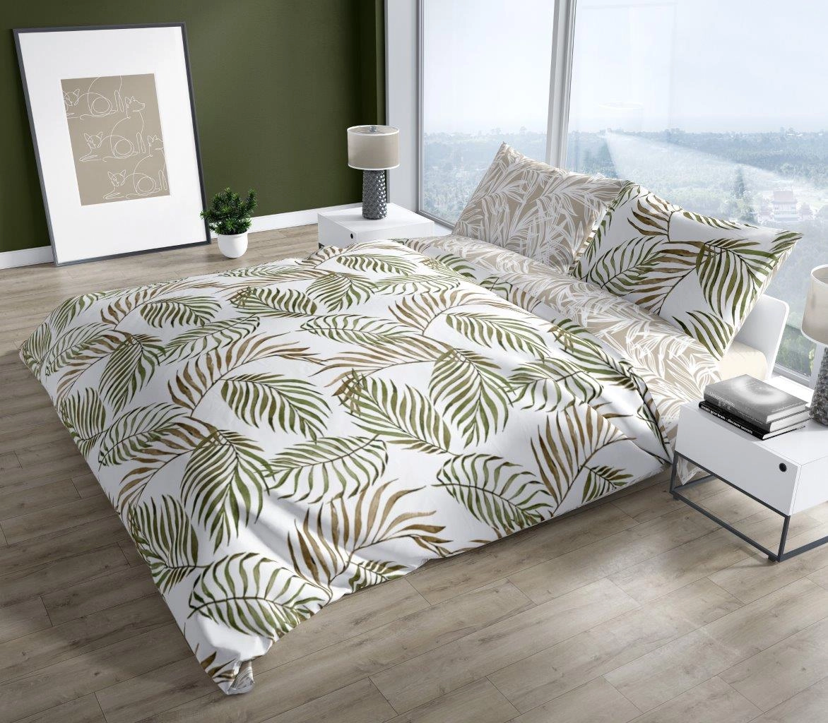 Komplet Pościeli Bawełnianej 160x200 BAWEŁNA 100 % Biały Liście 006 Komplet Pościeli Bawełnianej 160x200 BAWEŁNA 100 % Biały Liście 006