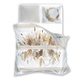 Ekskluzywna Pościel Z Bawełny Satynowej 160 x 200 cm. Biała Boho 003
