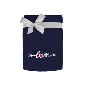 Komplet 3- Ręczników Bawełnianych Z Haftem 50x90 cm. 450 gsm Niebieski 003