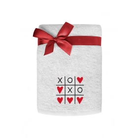 Komplet 3- Ręczników Bawełnianych Z Haftem 50x90 cm. 450 gsm Biały 002