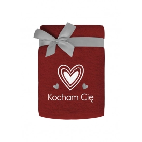 Komplet 3- Ręczników Bawełnianych Z Haftem 50x90 cm. 450 gsm Bordowy 001