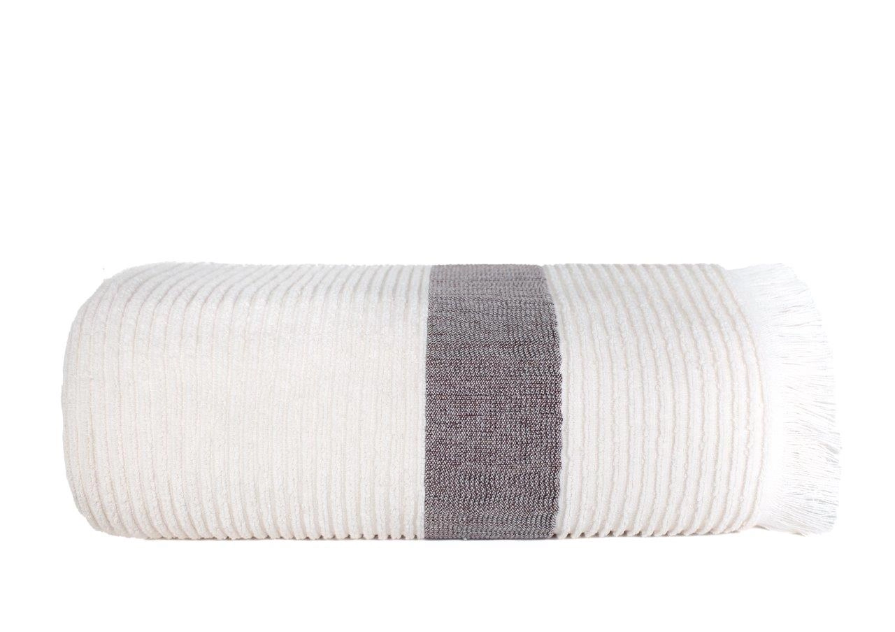 Komplet 3- Ręczników Bawełnianych Frotte Z Frędzlami 70x140 cm. 500 gsm Ecru Komplet 3- Ręczników Bawełnianych Frotte Z Frędzlami 70x140 cm. 500 gsm Ecru