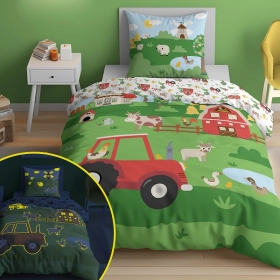 Pościel Dziecięca Świecąca W Ciemności 160x200 cm. Farma 5417