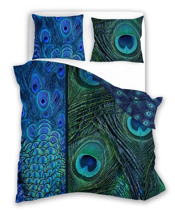 Luksusowa Pościel Z Bawełny Satynowej Druk Cyfrowy 140x200 cm. Zielona Niebieska 007 Luksusowa Pościel Z Bawełny Satynowej Druk Cyfrowy 140x200 cm. Zielona Niebieska 007