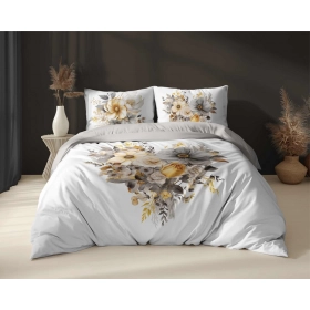 Komplet Pościeli Bawełnianej 160x200 BAWEŁNA 100 % Kwiaty 5125-A
