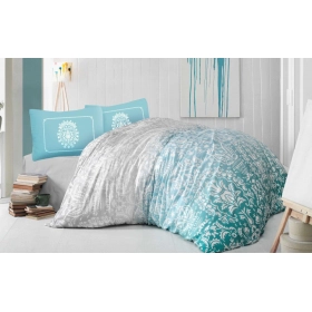 Luksusowa Pościel Z Bawełny Satynowej 220x200 cm. Turkus