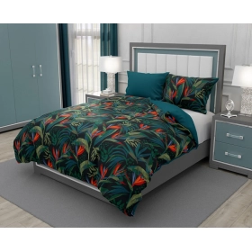 Luksusowa Pościel Z Bawełny Satynowej 220x200 cm. Liście 023