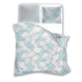 Luksusowa Pościel Z Bawełny Satynowej 220x200 cm. Kwiaty 025