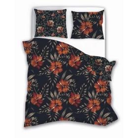 Luksusowa Pościel Z Bawełny Satynowej 220x200 cm. Kwiaty 028