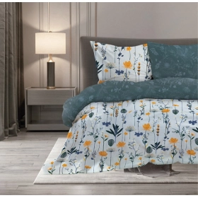 Luksusowa Pościel Z Bawełny Satynowej 220x200 cm. Kwiaty 013-B