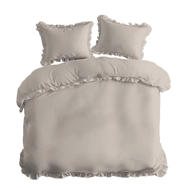 Luksusowa Pościel Z Falbaną 160x200 cm. Bawełna 100% Beż Luksusowa Pościel Z Falbaną 160x200 cm. Bawełna 100% Beż