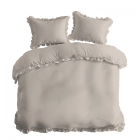 Luksusowa Pościel Z Falbaną 160x200 cm. Bawełna 100% Beż