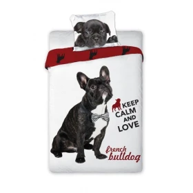 Komplet Pościeli Młodzieżowej Dla Nastolatka 160X200+70X80 Buldog Francuski FAR-004