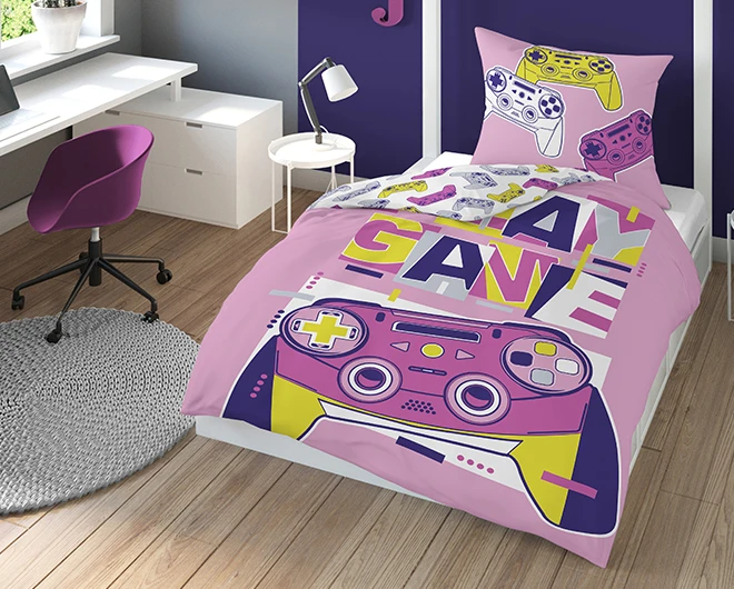 Pościel Dziecięca Świecąca W Ciemności Play Game 140 x 200 cm. DETEX-165 Pościel Dziecięca Świecąca W Ciemności Play Game 140 x 200 cm. DETEX-165
