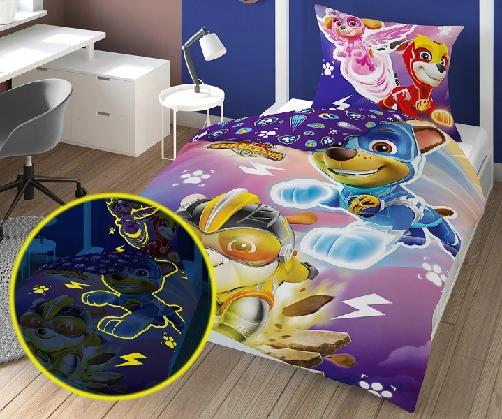 Pościel FLUO Świecąca W Ciemności Psi Patrol 160 x 200 cm. DETEX-PP-12 Pościel FLUO Świecąca W Ciemności Psi Patrol 160 x 200 cm. DETEX-PP-12