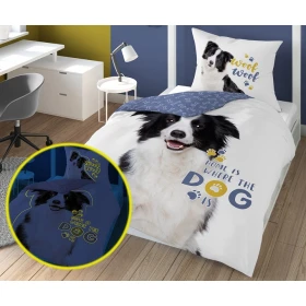 Pościel Dziecięca Świecąca W Ciemności Piesek 140x200 cm. DETEX-854