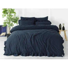 Pościel bawełniana DRESS BLUE/160x200(P) STONEWASHED 