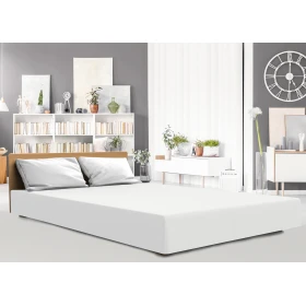 Prześcieradło jersey elastan z gumką WHITE/BIAŁY/90x200x30 