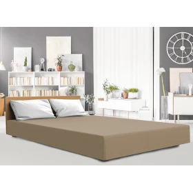 Prześcieradło jersey elastan z gumką 54 BRAUN/BRĄZ/220x200x30 