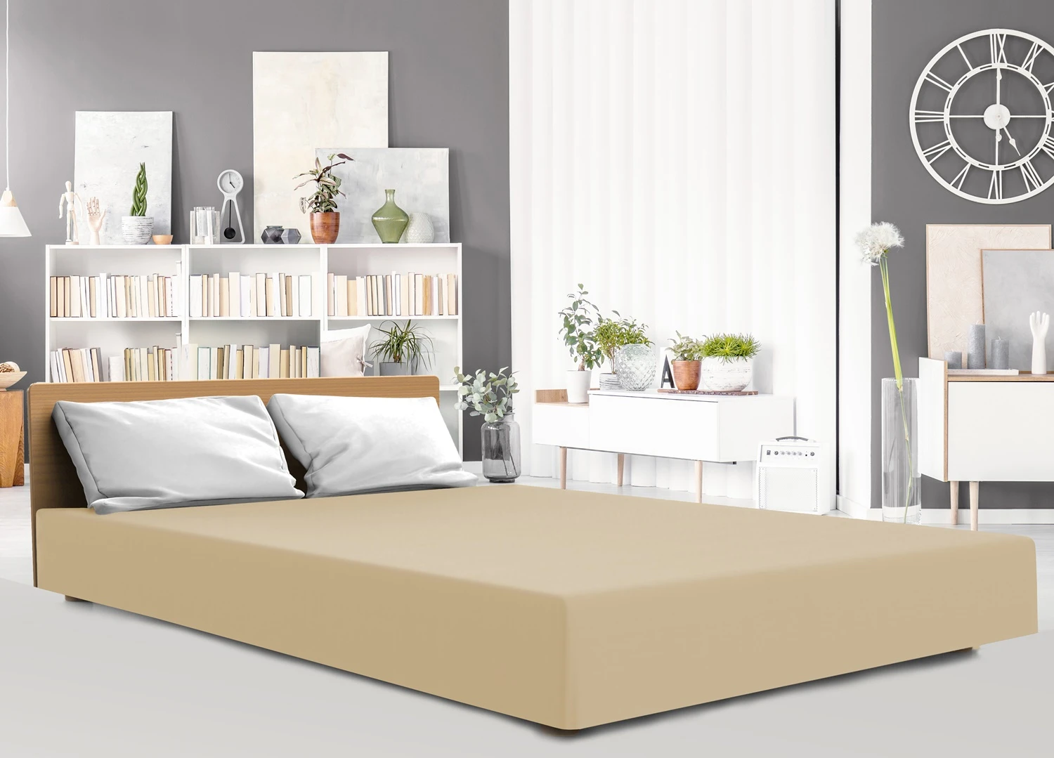 Prześcieradło jersey elastan z gumką 26 SAND/PIASKOWY/220x200x30 Prześcieradło jersey elastan z gumką 26 SAND/PIASKOWY/220x200x30