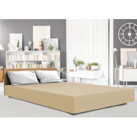 Prześcieradło jersey elastan z gumką 26 SAND/PIASKOWY/220x200x30 