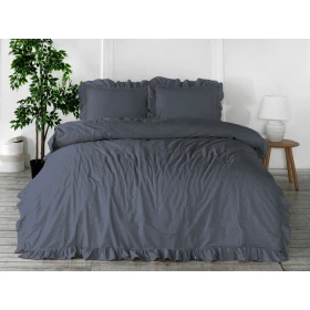 Pościel bawełniana NATURAL GREY/160x200(P) STONEWASHED 